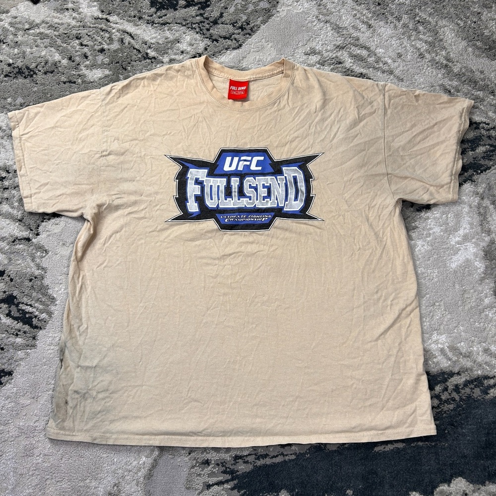 Full Send T Shirt‎ Mens 2XL Beige Ultimate Fighting Championship Graphic Print